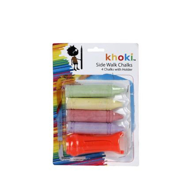 Jumbo Sidewalk Chalk with Holder - 4 Piece
