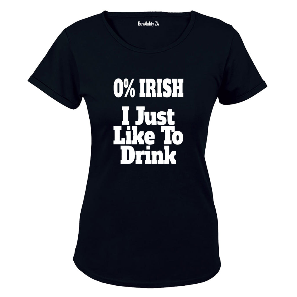 0% Irish - St. Patricks - Ladies - T-Shirt