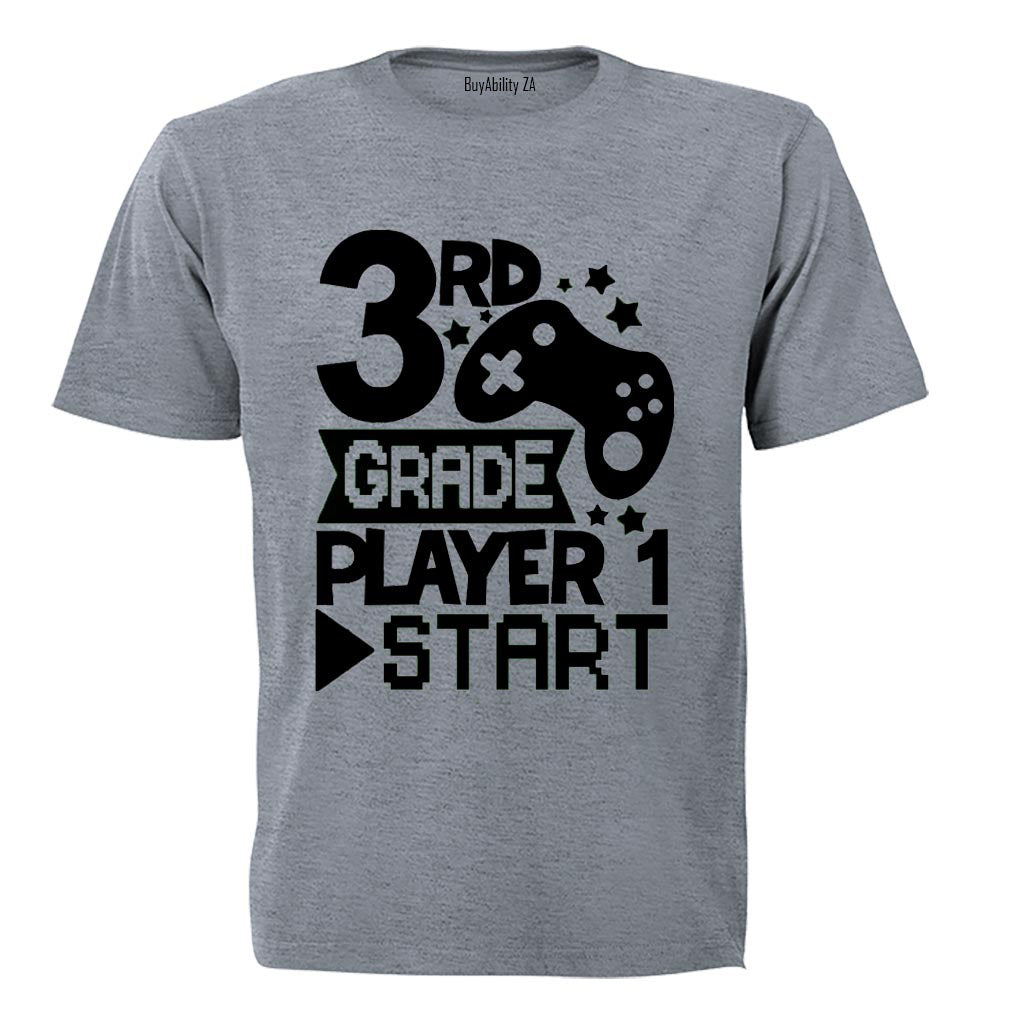 3rd Grade - Player 1 Start - Kids T-Shirt