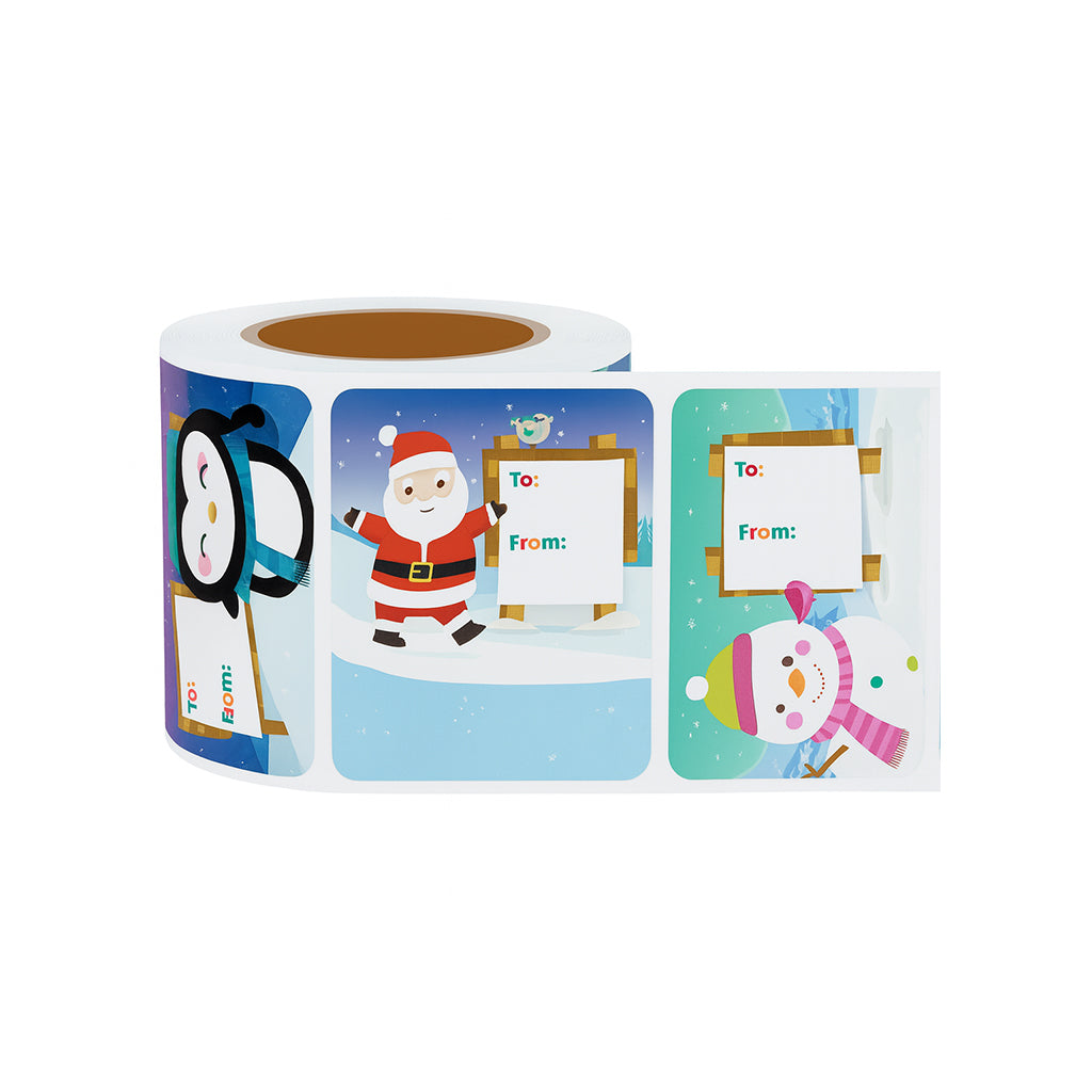 Christmas Gift Tag Stickers Roll - 60PC