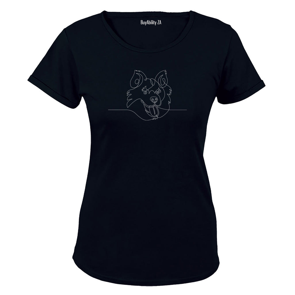 Australian Shepherd Illustration - Ladies - T-Shirt