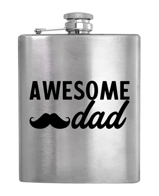 Awesome Dad - Mustache - Hip Flask - BuyAbility South Africa