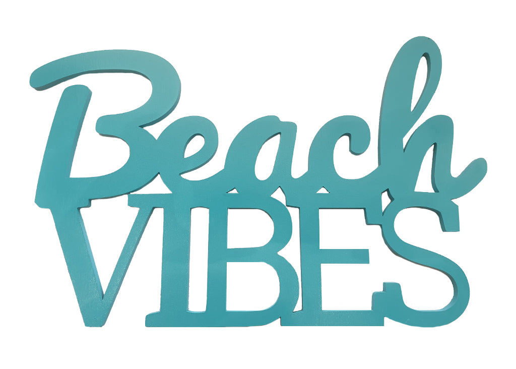 Beach Vibes - Turquoise Wooden Sign - BuyAbility
