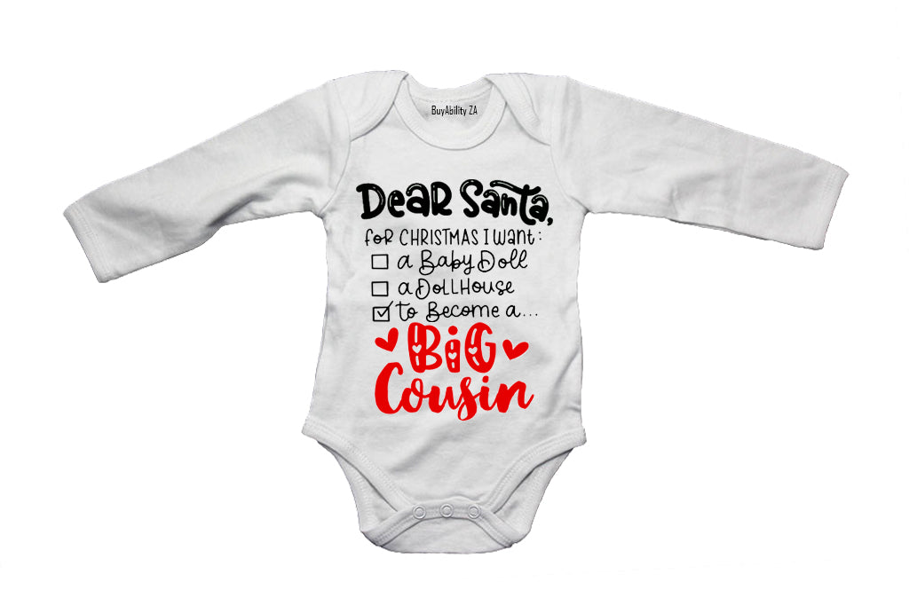 Become A Big Cousin - Christmas - Baby Grow