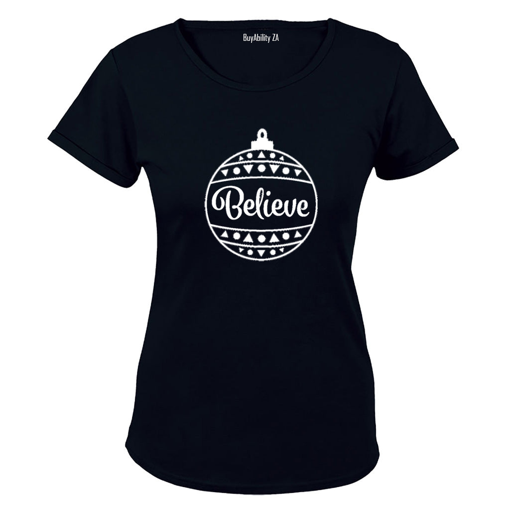 Believe - Christmas Bauble - Ladies - T-Shirt