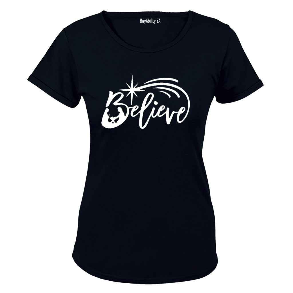 Believe - Christmas - Ladies - T-Shirt - BuyAbility