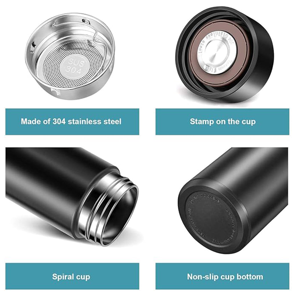 Smart Water Bottle Stainless Steel Vacuum Thermo Flask Traveling Cup 500ml