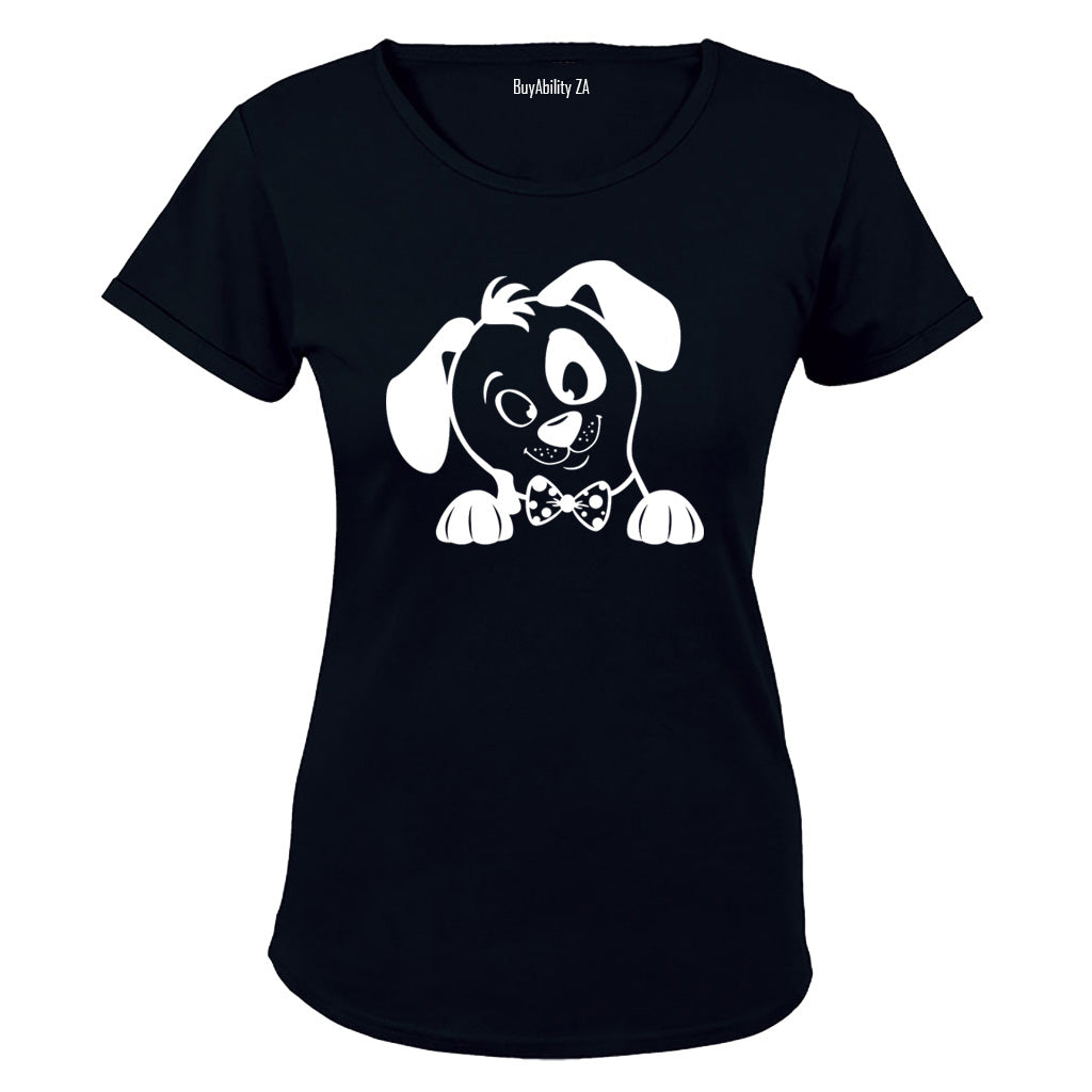 Bow Tie Pup - Ladies - T-Shirt - BuyAbility