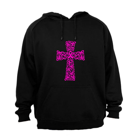 Cancer Ribbon Cross - Hoodie - BuyAbility South Africa