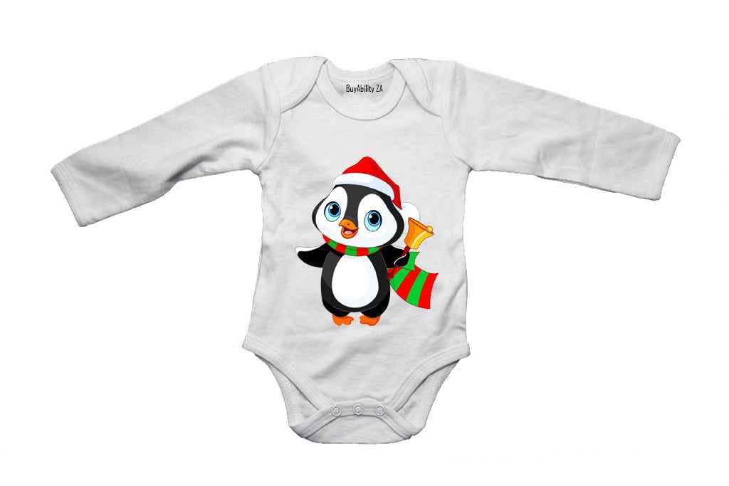Christmas Bell Penguin - Baby Grow