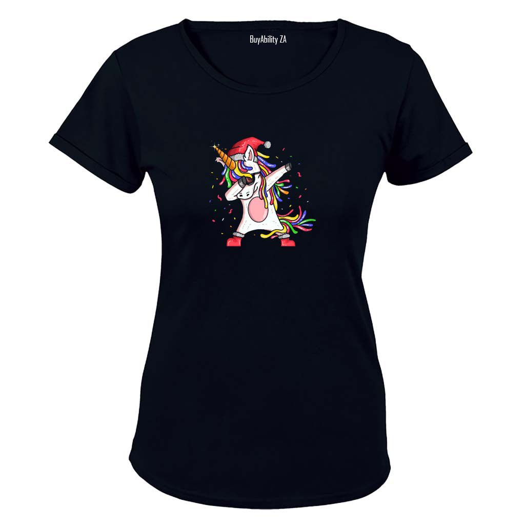 Christmas Dabbing Unicorn - Ladies - T-Shirt