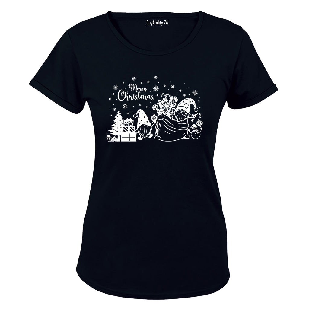 Christmas Gnome Presents - Ladies - T-Shirt