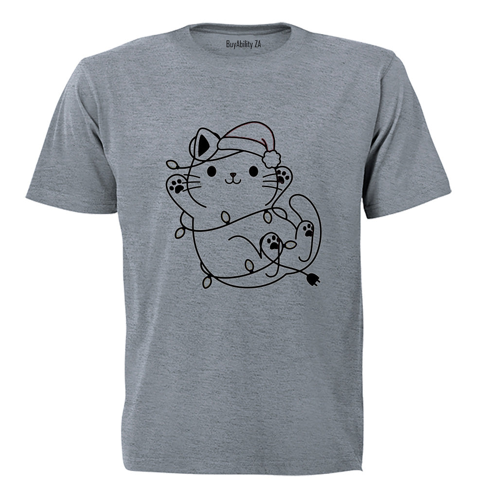Christmas Lights Kitten - Kids T-Shirt