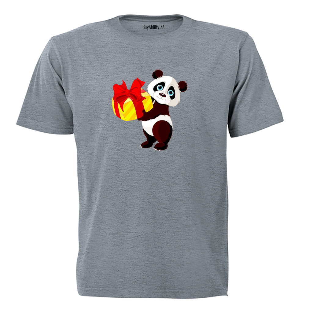 Christmas Present Panda - Kids T-Shirt