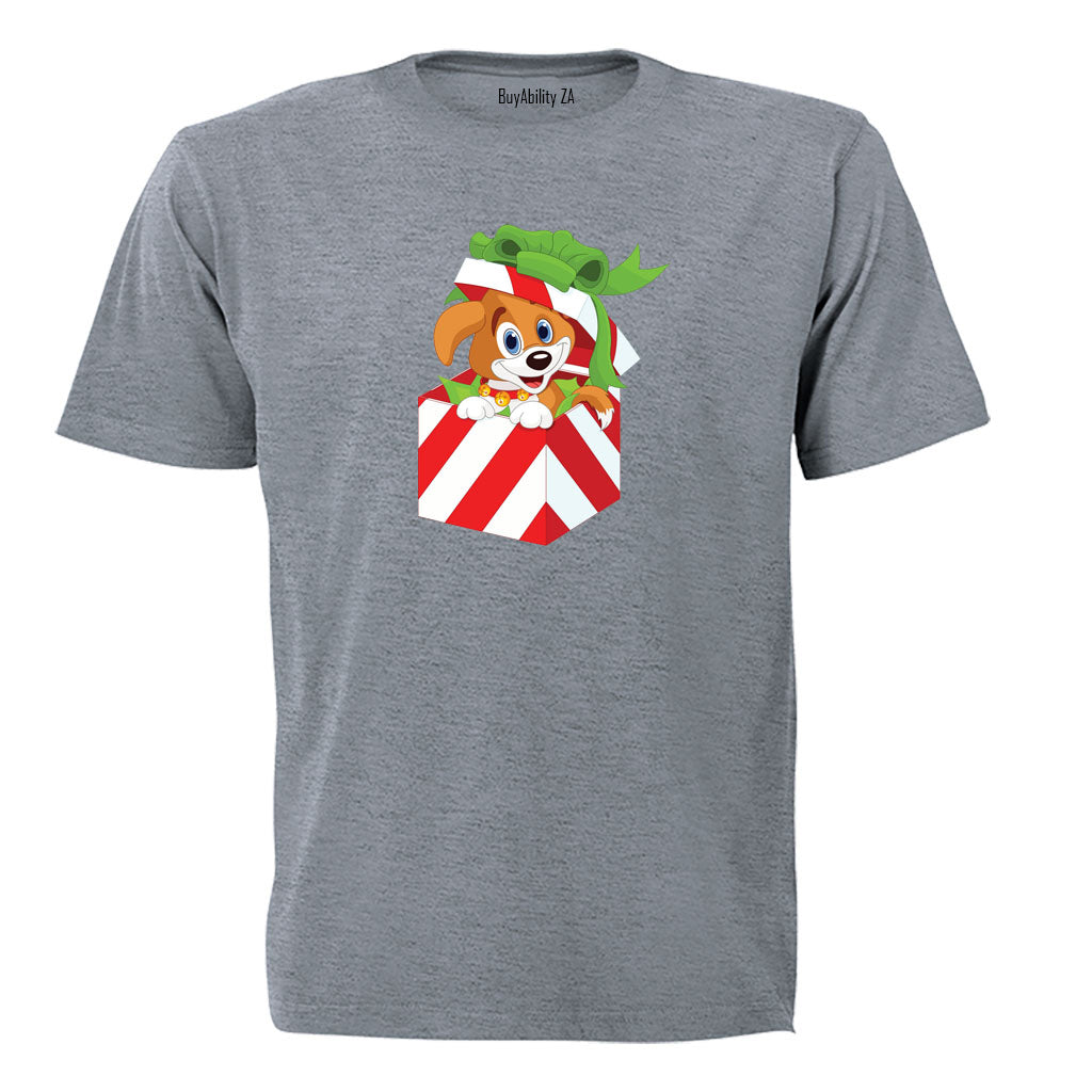 Christmas Puppy Gift - Kids T-Shirt