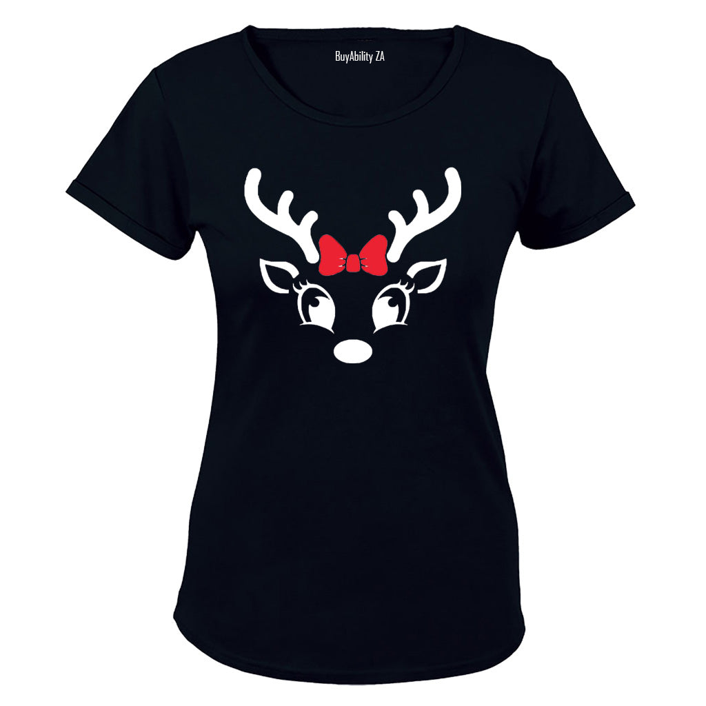 Christmas Reindeer - Bright Eyes - Ladies - T-Shirt