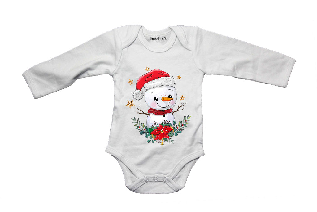 Christmas Snowman - Stars - Baby Grow