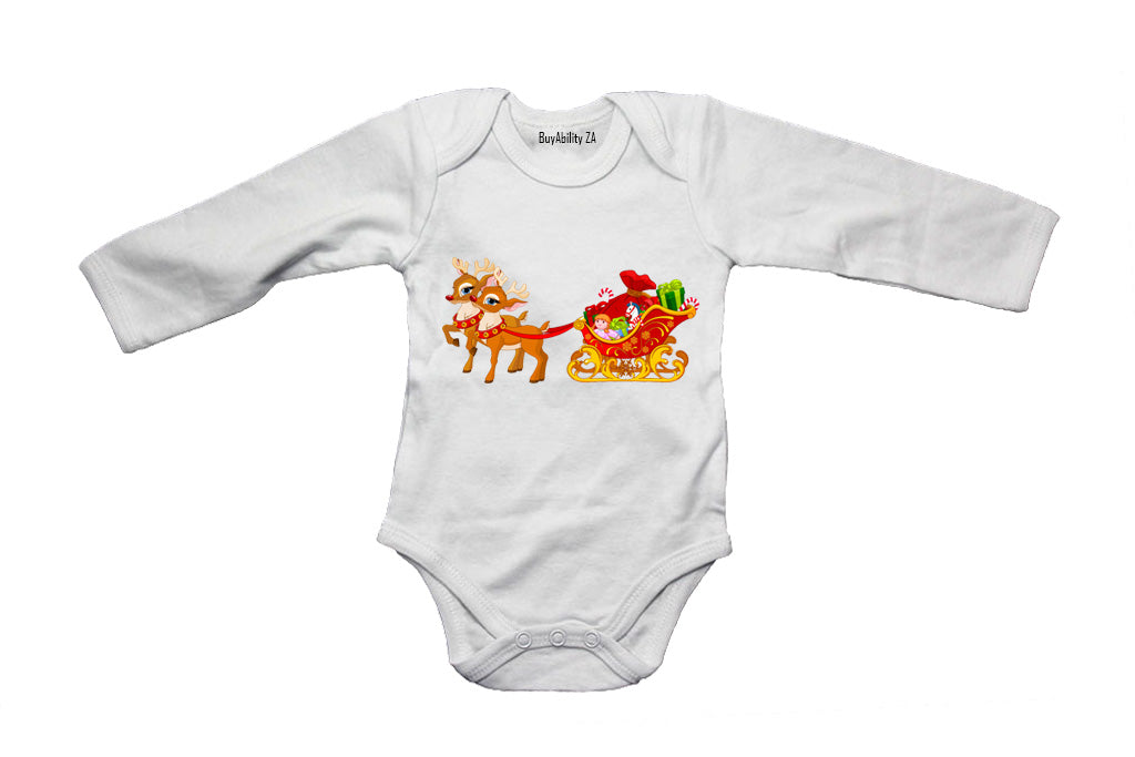 Christmas Toys on The Sleigh - Baby Grow