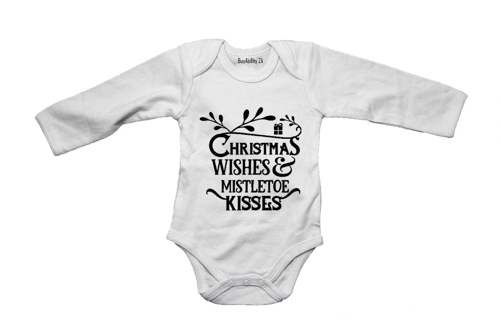 Christmas Wishes & Mistletoe Kisses - Baby Grow