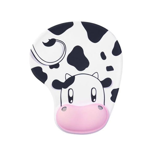 Cow Mouse Pad With 3D Silicone Wrist Support
