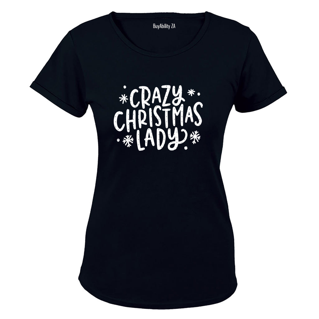 Crazy Christmas Lady - Ladies - T-Shirt