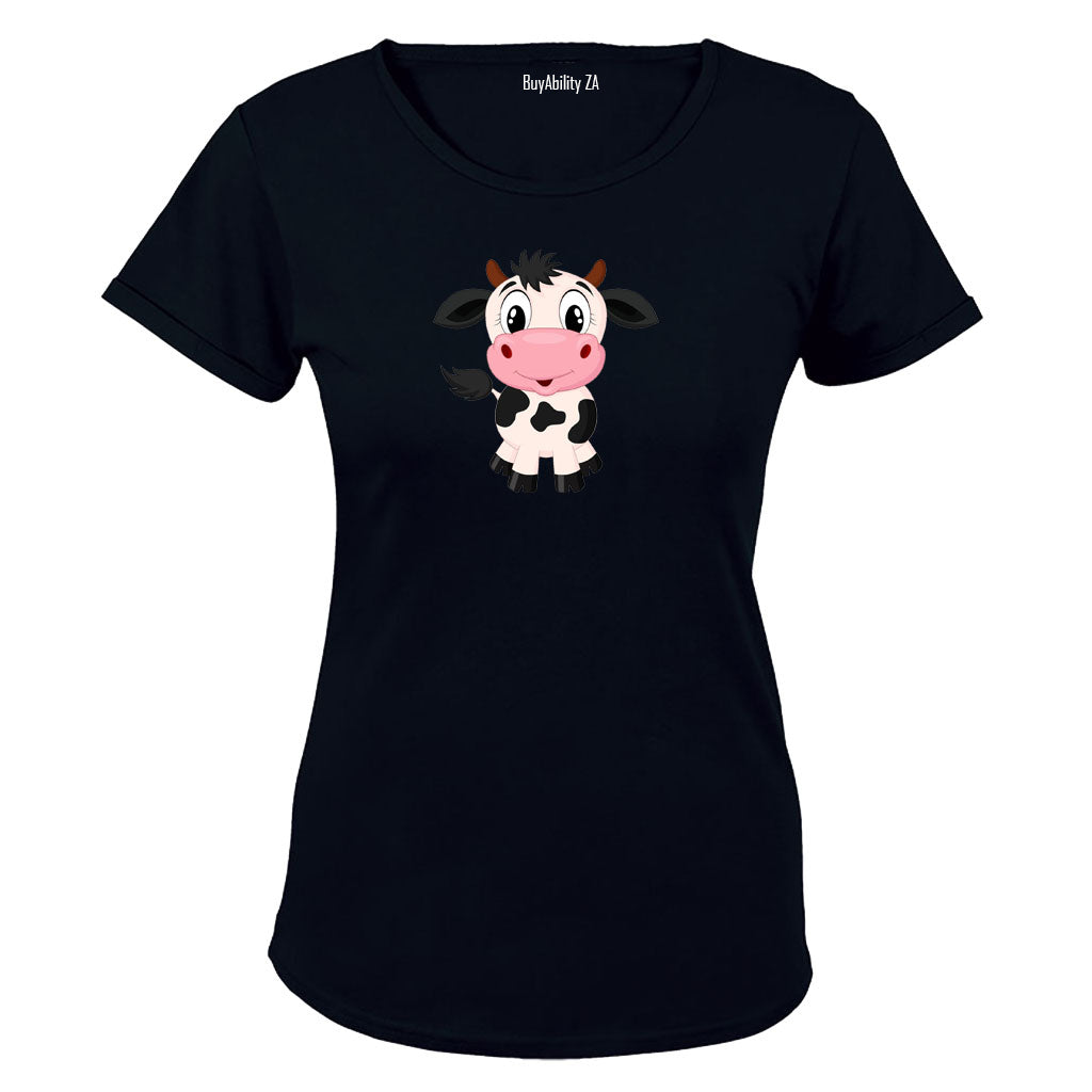 Cute Cow - Ladies - T-Shirt - BuyAbility