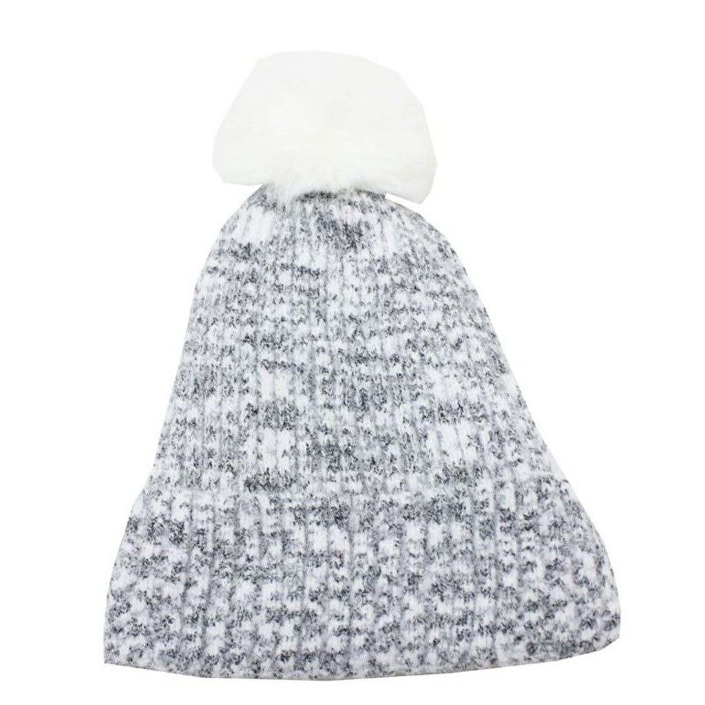 Dark Grey Pompom Beanie