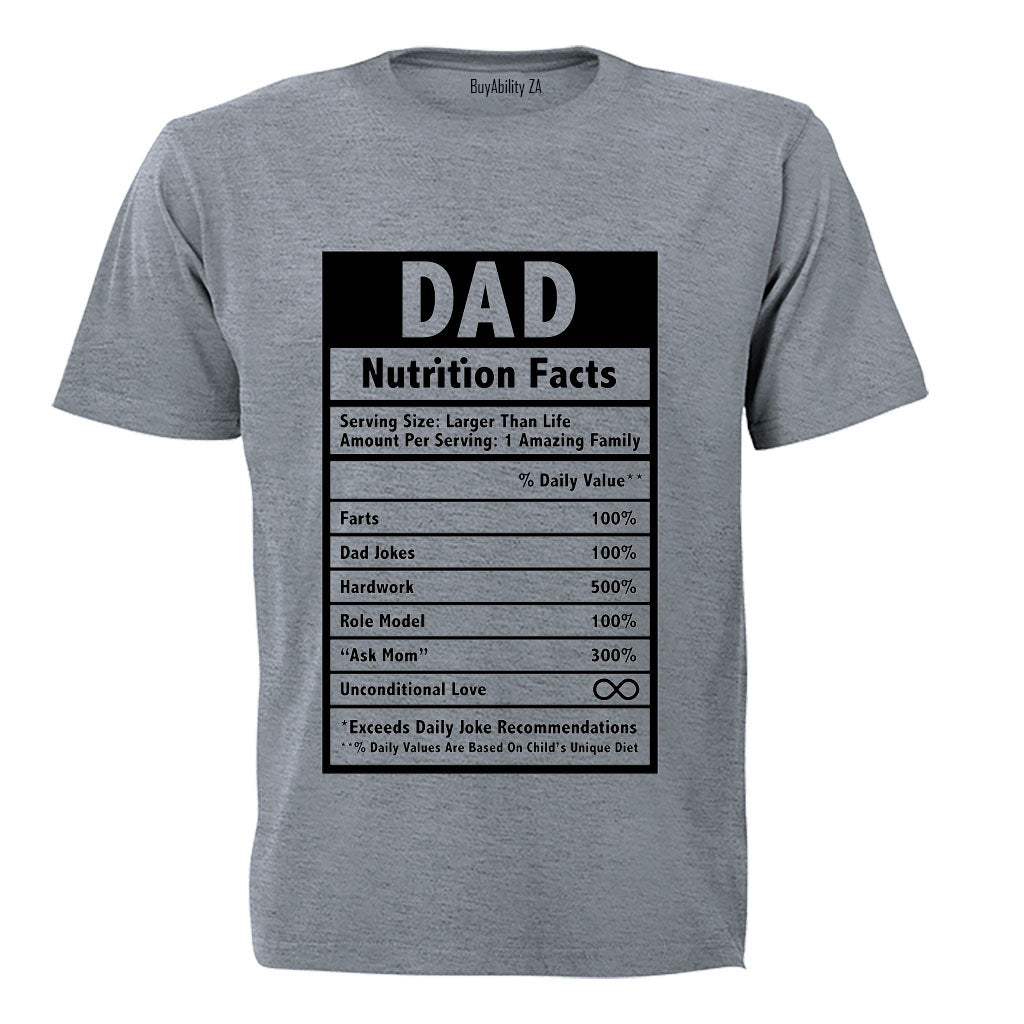 DAD - Nutrition Facts - Adults - T-Shirt