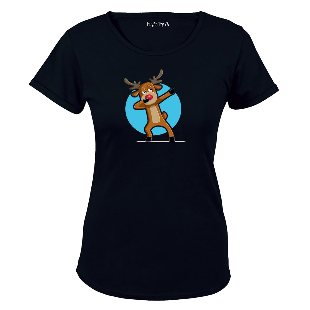Dancing Christmas Reindeer - Ladies - T-Shirt