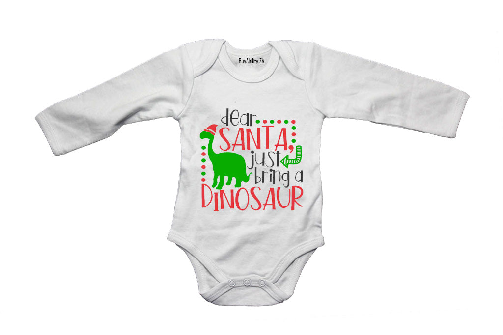 Dear Santa, Bring a Dinosaur - Baby Grow