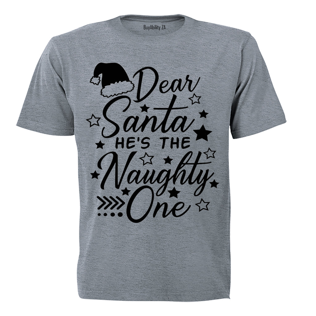 Dear Santa, He's the Naughty One - Christmas - Kids T-Shirt