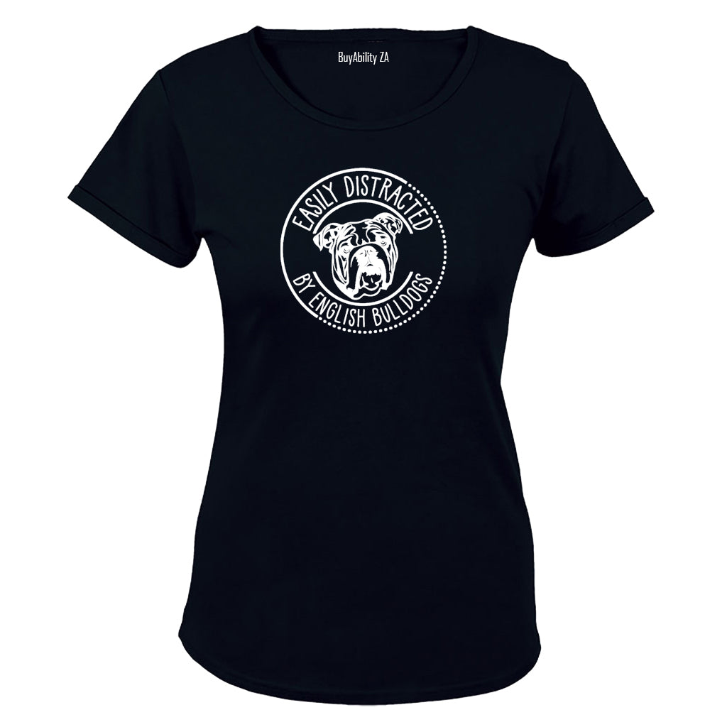 Distracted by English Bulldogs - Ladies - T-Shirt - BuyAbility South Africa