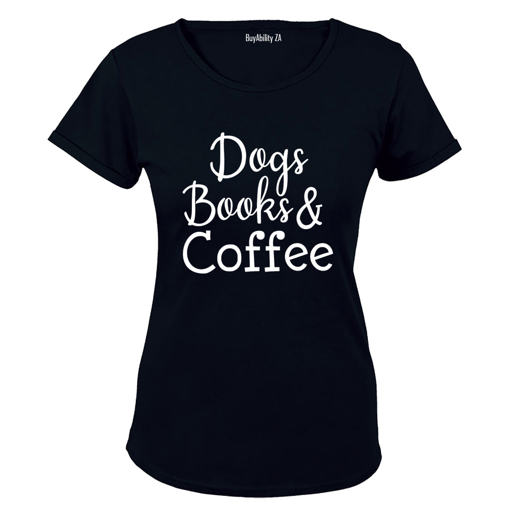 Dogs, Books & Coffee - Ladies - T-Shirt
