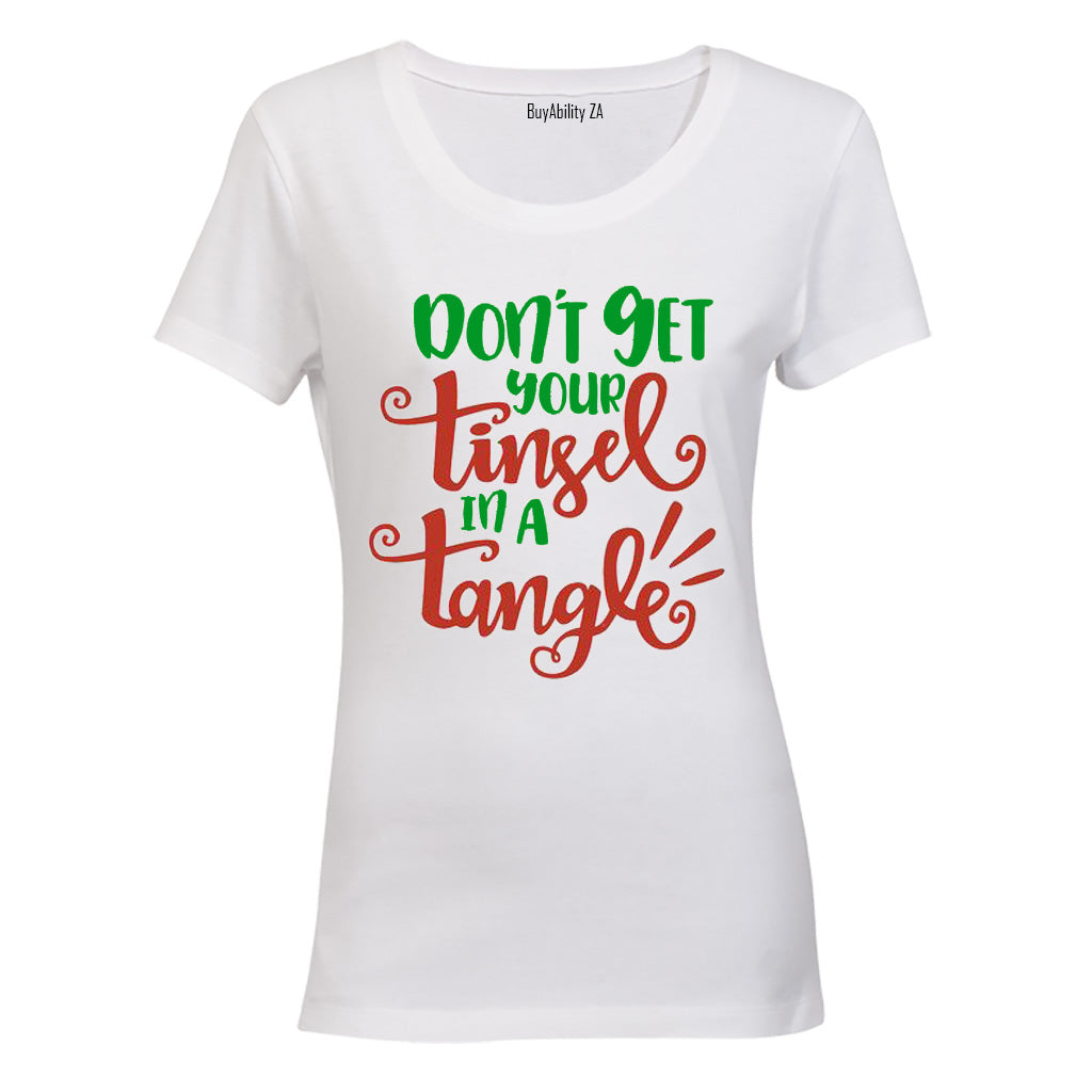 Tinsel in a Tangle - Christmas - Ladies - T-Shirt