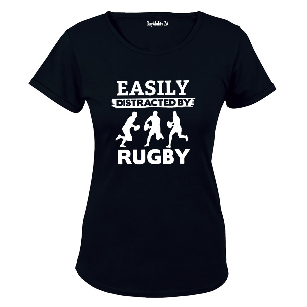 Easily Distracted by RUGBY - Ladies - T-Shirt