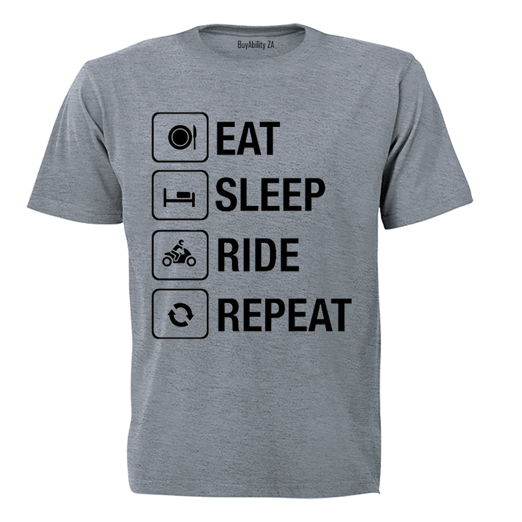 Eat. Sleep. Ride. Repeat - Adults - T-Shirt