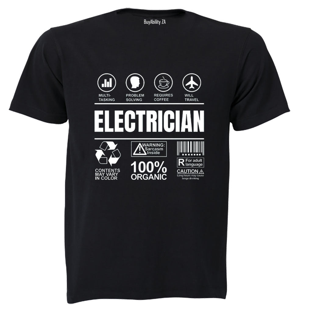 Electrician Label - Adults - T-Shirt - BuyAbility