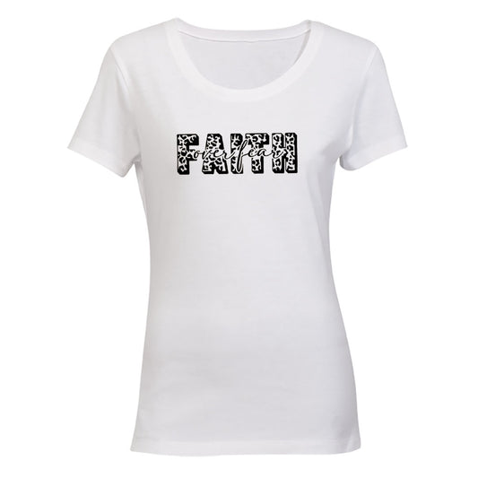 Faith Over Fear - Leopard Print - Ladies - T-Shirt - BuyAbility South Africa