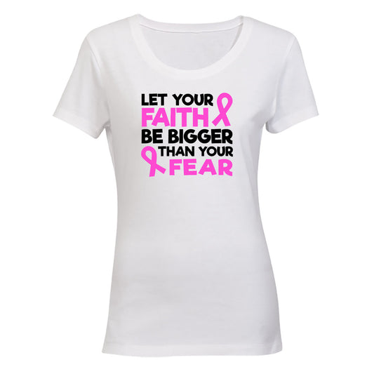 Faith Be Bigger - Cancer Ribbon - Ladies - T-Shirt - BuyAbility South Africa