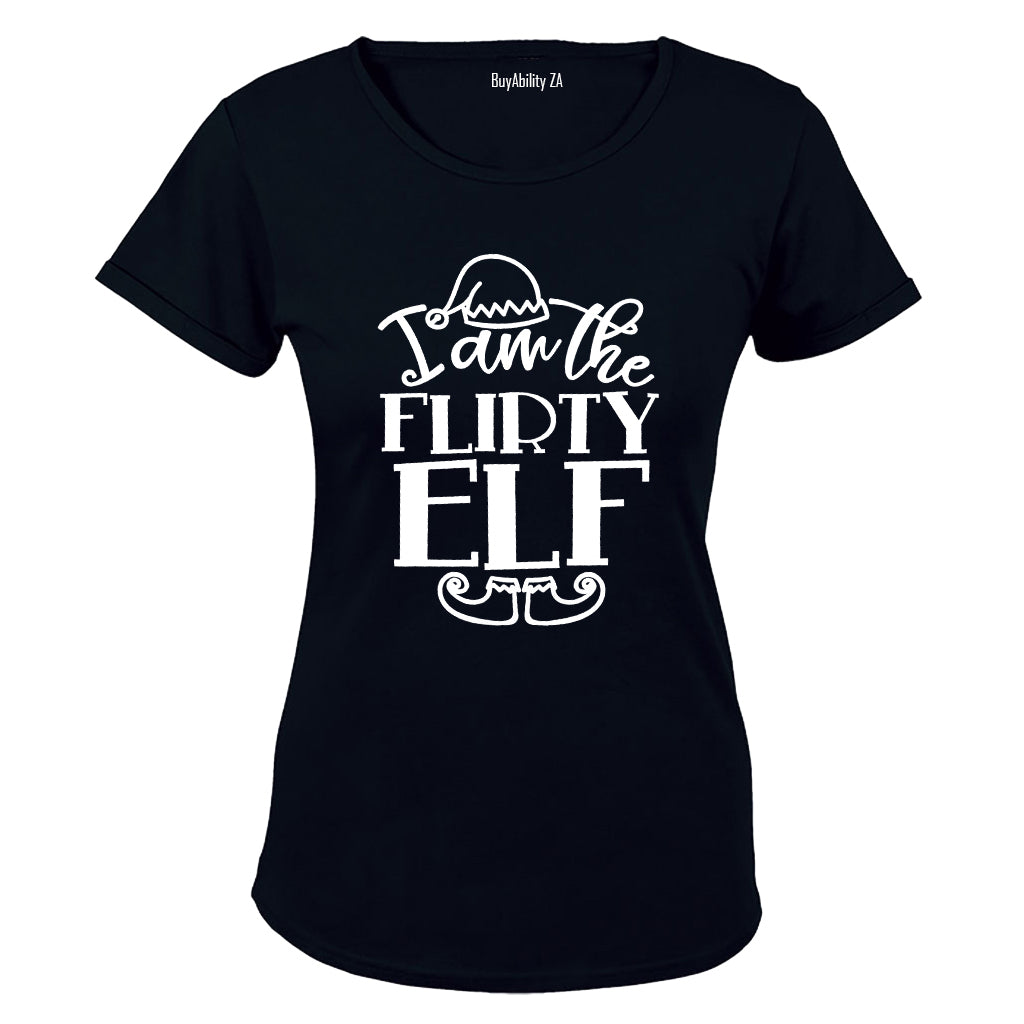 Flirty Elf - Christmas - Ladies - T-Shirt