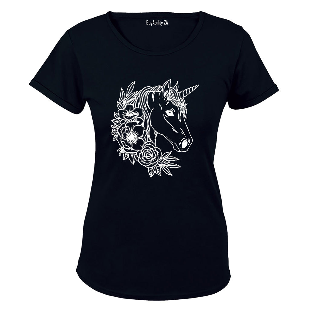 Floral Unicorn - Ladies - T-Shirt