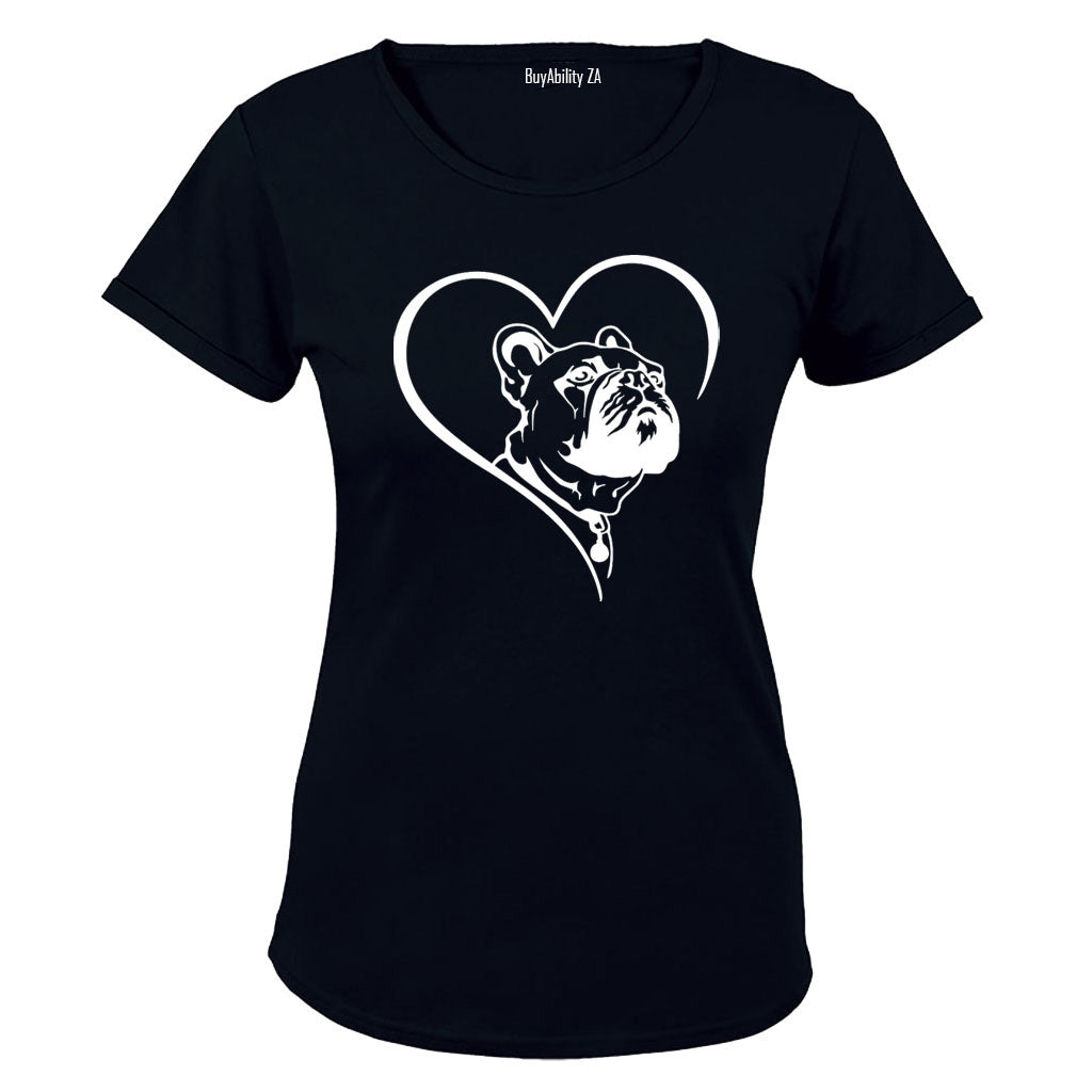 French Bulldog Heart - Ladies - T-Shirt