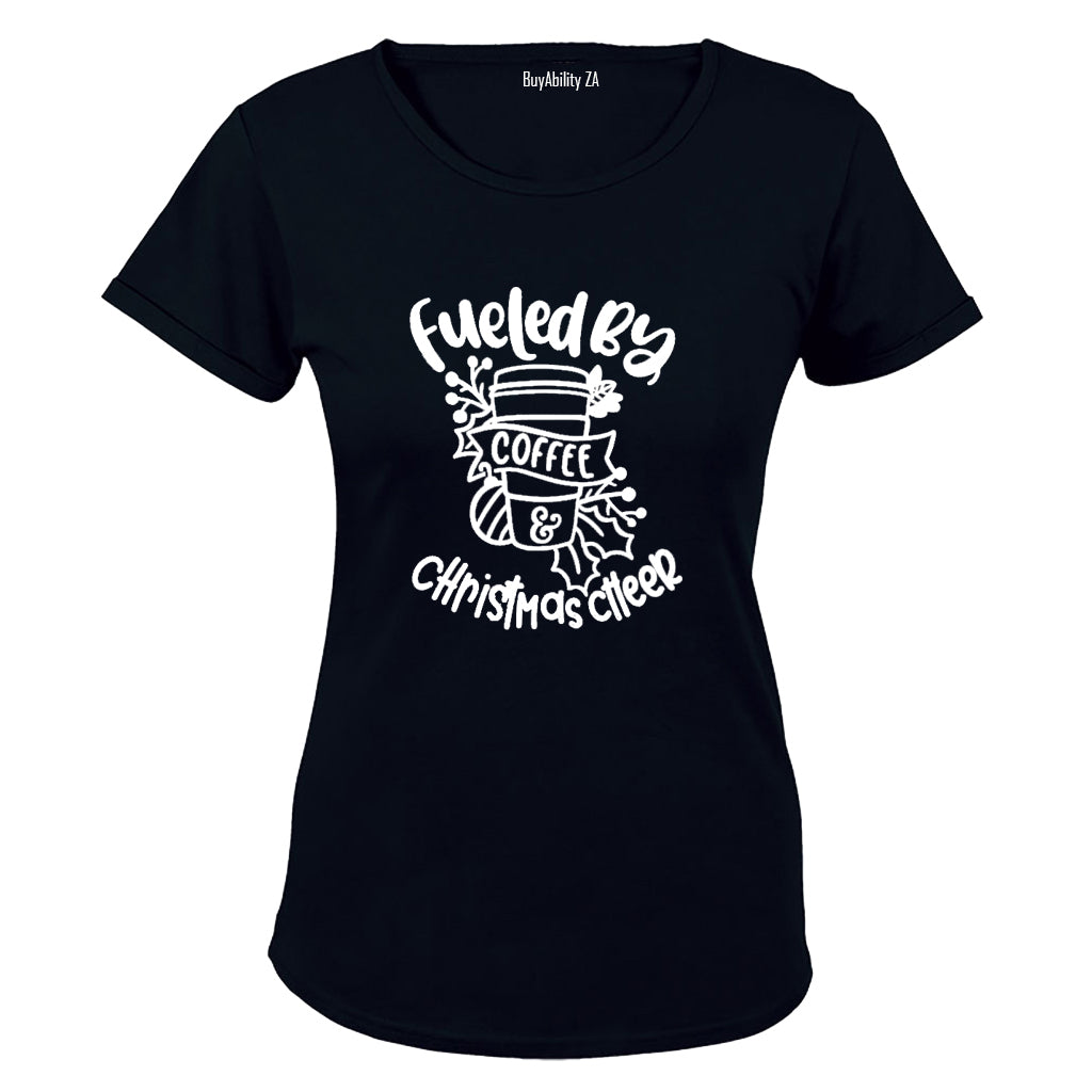 Fueled By Coffee & Christmas Cheer - Ladies - T-Shirt