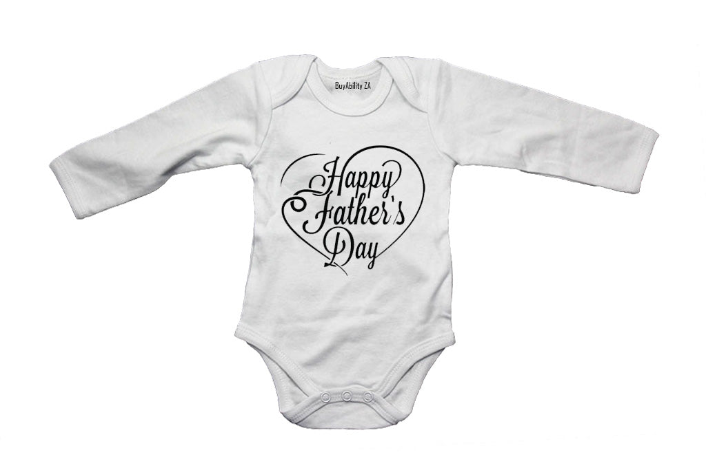 Happy Father's Day - Heart - Baby Grow