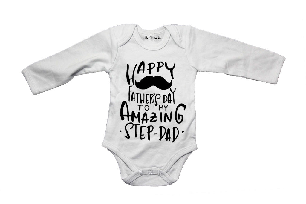 Happy Fathers Day - Amazing Step Dad - Baby Grow