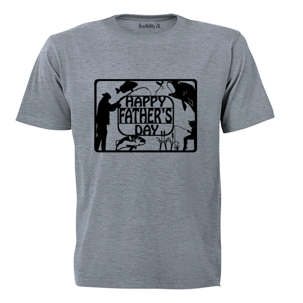 Happy Fathers Day - Fishing - Adults - T-Shirt
