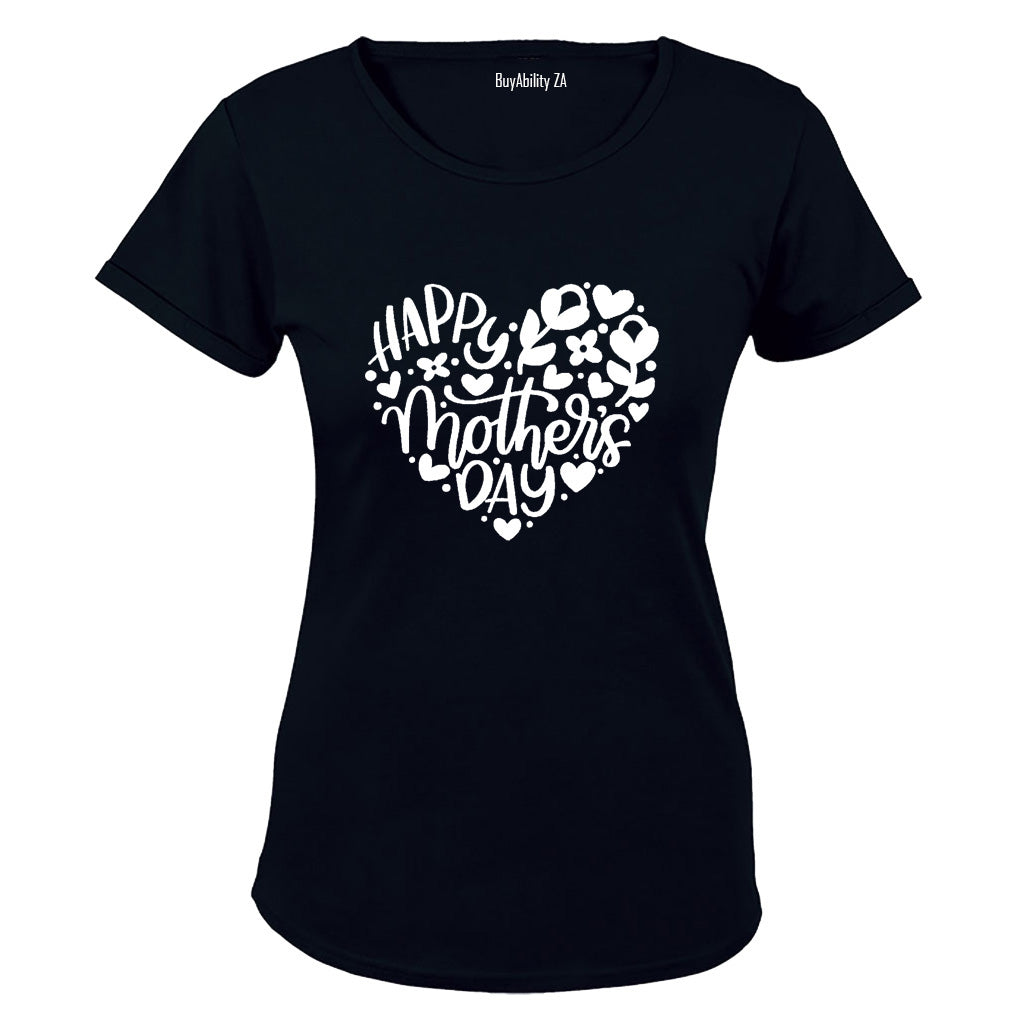 Happy Mother's Day - Heart - Ladies - T-Shirt - BuyAbility