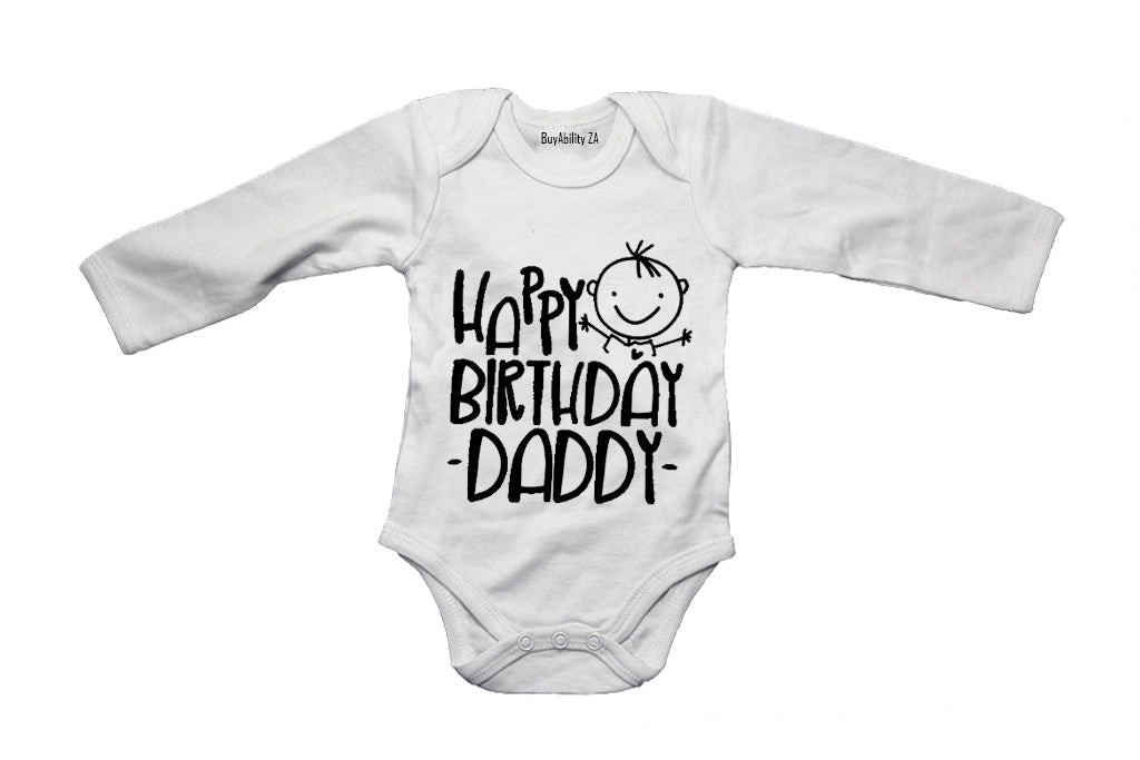 Happy Birthday Daddy - Hugs - Baby Grow