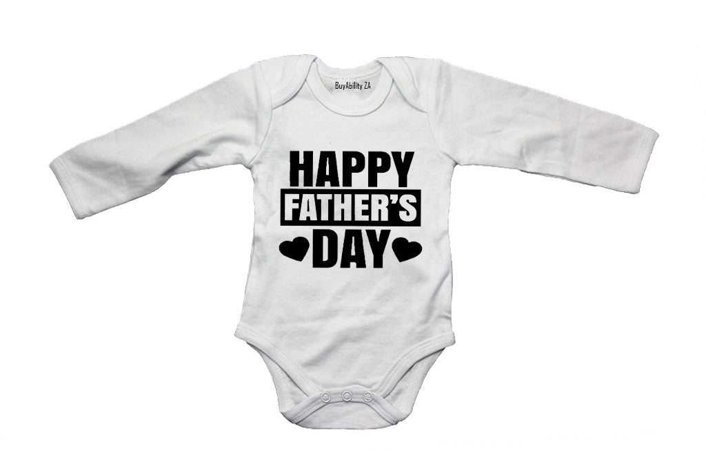 Happy Fathers Day - 2 Hearts - Baby Grow