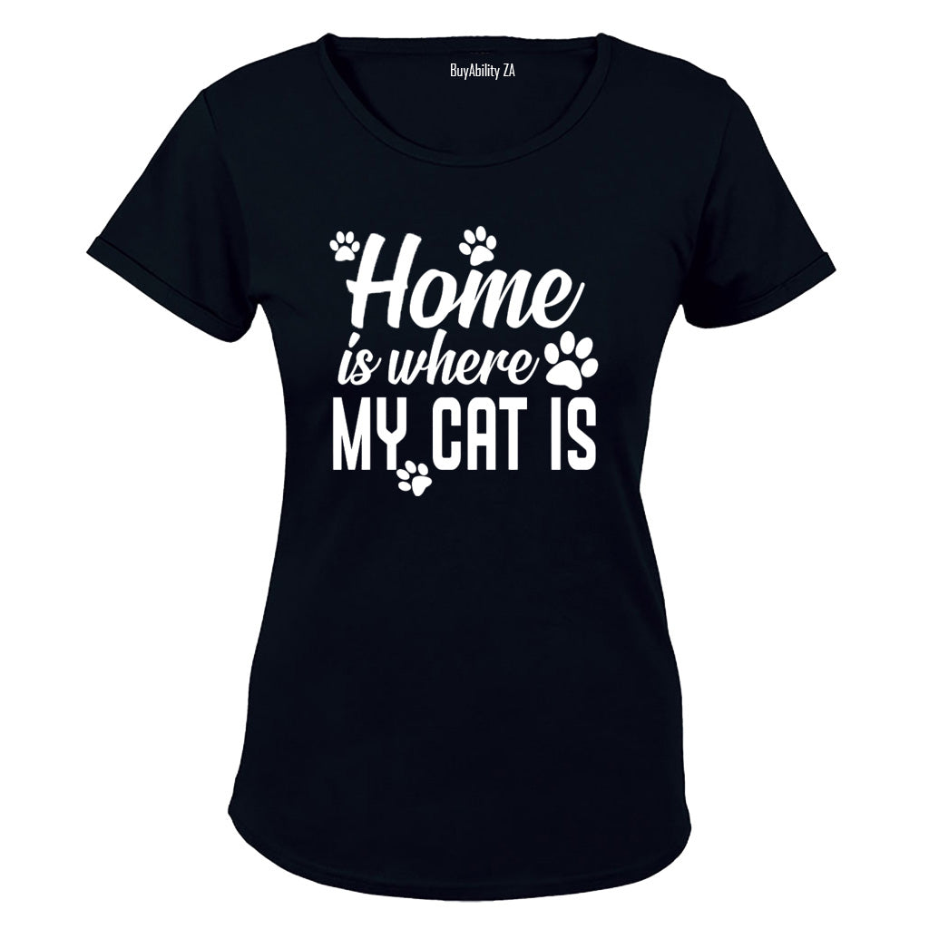 Home is Where My Cat Is - Ladies - T-Shirt